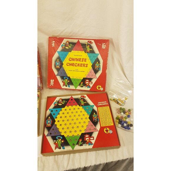 Transogram Games Chinese Checkers Pa-Chee-Si 1955 1956 Vintage Board Game BOXED - Picture 3 of 12